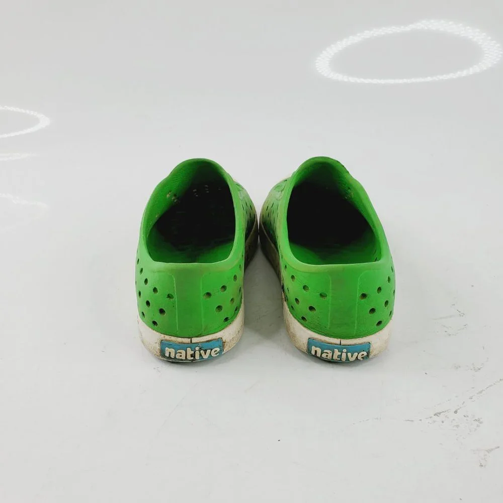 Native Boy's‎ Green Jefferson Slip On Casual Water Sneaker Shoes Size 12